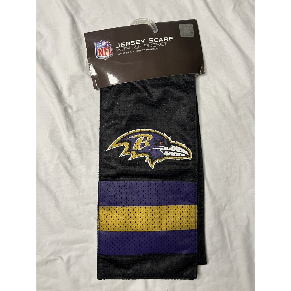 Little Earth Productions Jersey Scarf Baltimore Ravens Black Zip Pocket NFL